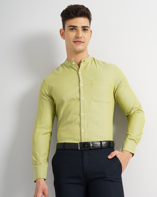 The Indian Garage Co. Men Solid Formal Green Shirt