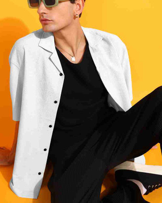 fitoda fashion Men Solid Casual White Shirt