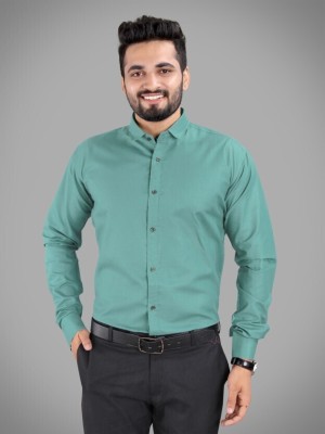 Trendy Hub Men Solid Casual Green Shirt