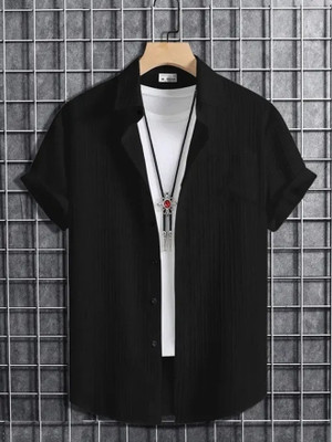 Vikita Enterprise Boys Solid Casual Black Shirt