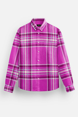 HOC Men Solid Formal Pink Shirt