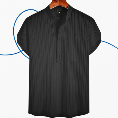 A DEEMOON Men Solid Formal Gold Shirt