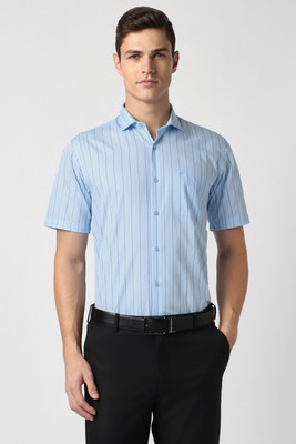PETER ENGLAND Men Striped Formal Blue Shirt