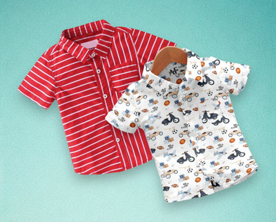 DHEER FASHION Boys Printed Casual Multicolor Shirt
