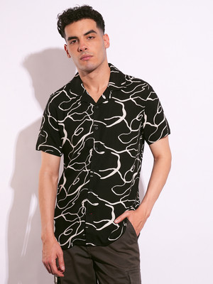 BEING HUMAN Men Solid Casual Black Shirt