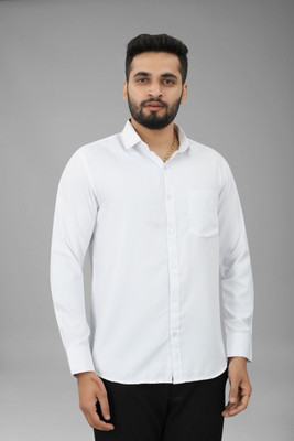UWR Men Solid Casual White Shirt