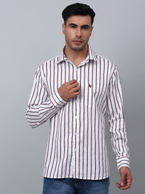 CANTABIL Men Striped Casual Red, White Shirt