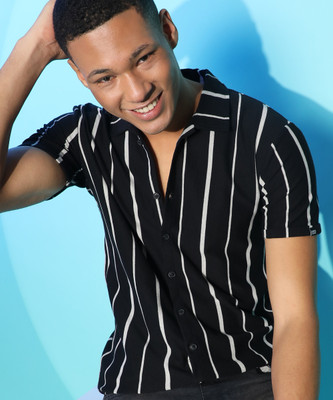 CAMPUS SUTRA Men Striped Casual Black, White Shirt