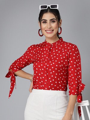 Style Quotient Women Printed Casual Red, White Shirt