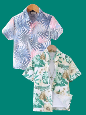 Dutt Creation Baby Boys Printed Casual Green Shirt(Pack of 2)