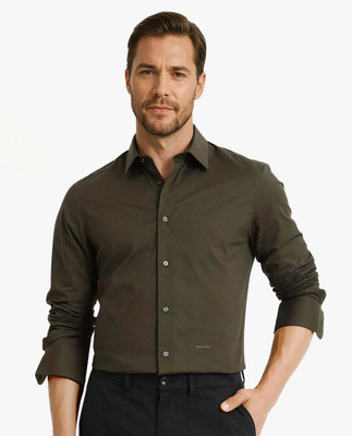 RARE RABBIT Men Solid Formal Dark Green Shirt