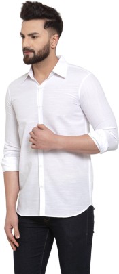 Shri Krishna Men Solid Casual White Shirt