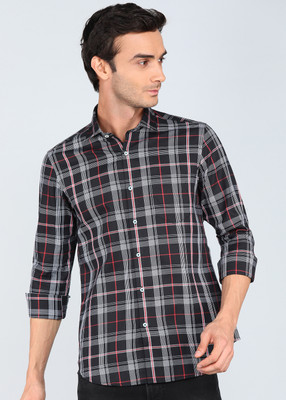 INTEGRITI Men Checkered Casual Black Shirt