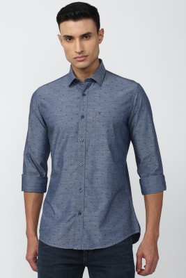 VAN HEUSEN Men Printed Casual Dark Blue Shirt