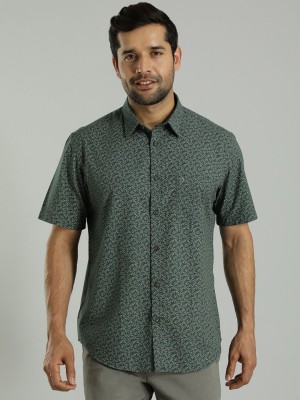 INDIAN TERRAIN Men Printed Casual Green Shirt