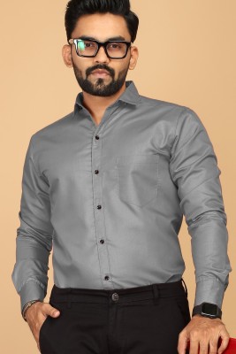 sti Men Solid Casual Grey Shirt