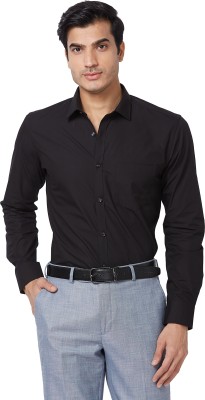 PARK AVENUE Men Solid Formal Black Shirt