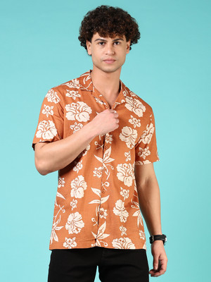 V-MART Men Printed Casual Brown Shirt