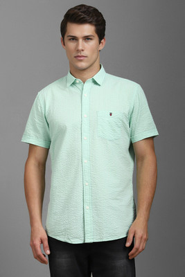 LOUIS PHILIPPE Men Self Design Casual Green Shirt