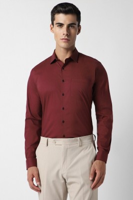 VAN HEUSEN Men Self Design Formal Maroon Shirt