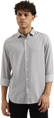 United Colors of Benetton Men Self Design Casual White Shirt