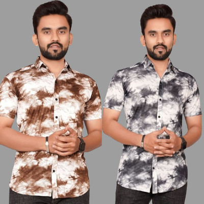 METRONAUT Men Printed Casual Multicolor Shirt(Pack of 2)