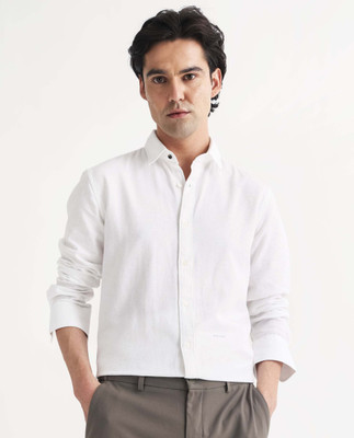RARE RABBIT Men Solid Casual White Shirt