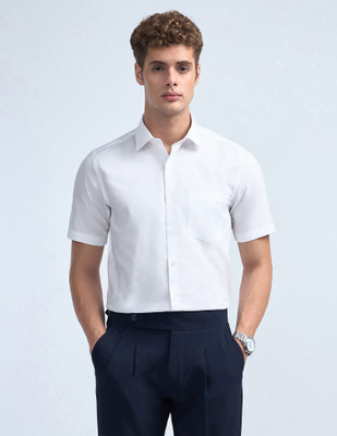 ARROW Men Self Design Formal White Shirt