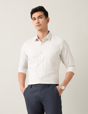 ARROW Men Solid Formal Beige Shirt