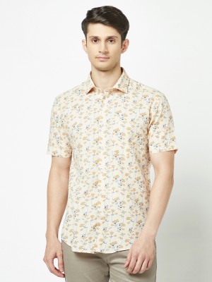 CRIMSOUNE CLUB Men Printed Casual Beige, Orange, Grey Shirt