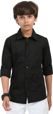 ROCKET SCIENCE Boys Solid Casual Black Shirt
