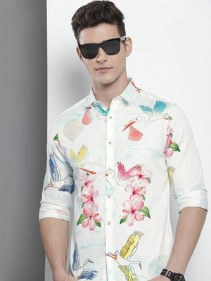 The Indian Garage Co. Men Printed Party White Shirt