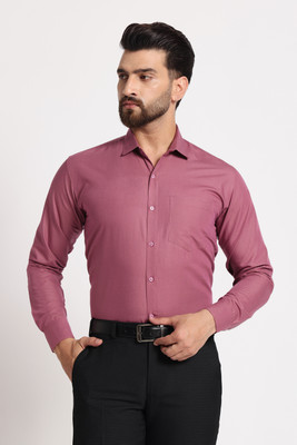 Coatside Men Solid Formal Pink Shirt