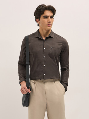 THE BEAR HOUSE Men Printed Formal Brown Shirt