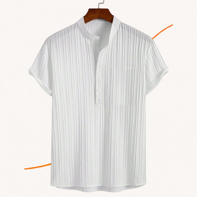 Looksky Men Self Design Casual White Shirt