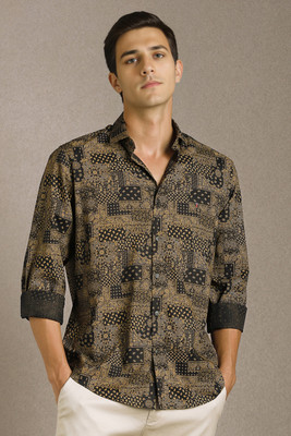 LOUIS PHILIPPE Men Printed Casual Black Shirt