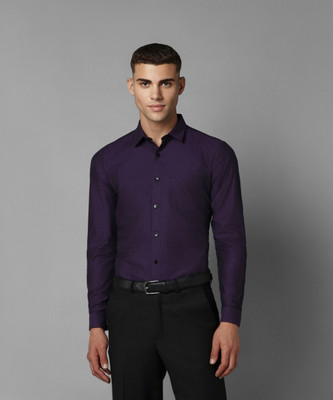 Allen Solly Men Self Design Formal Purple Shirt