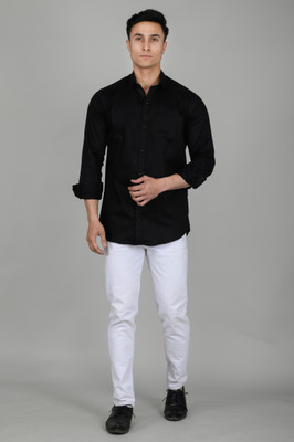 Dark Age Men Solid Casual Black Shirt