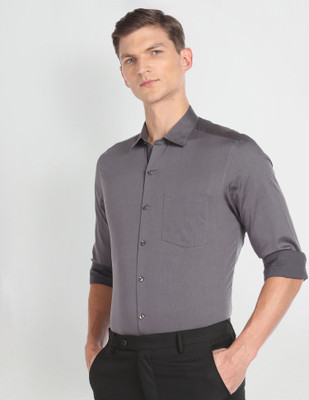 ARROW Men Solid Formal Grey Shirt