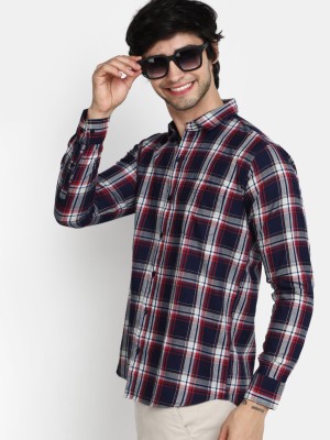 V-MART Men Checkered Casual Red, Black, White Shirt