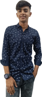 WESTDALE Boys Solid Casual Dark Blue, White Shirt