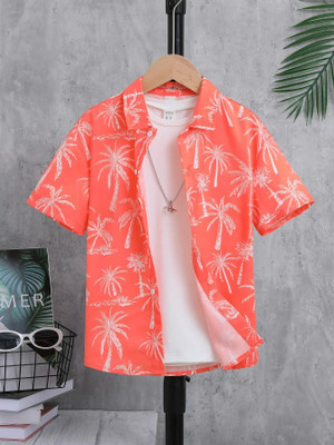 Styleconnect Boys Solid Casual Orange Shirt
