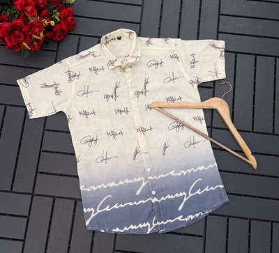 Abizzstore Retails Surat Men Printed Casual Cream Shirt