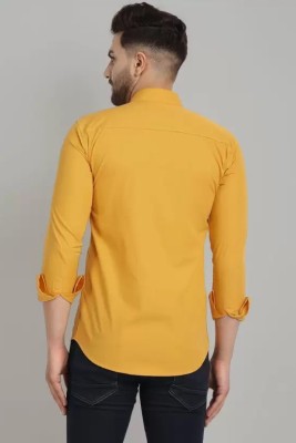 balino Men Solid Casual Gold Shirt