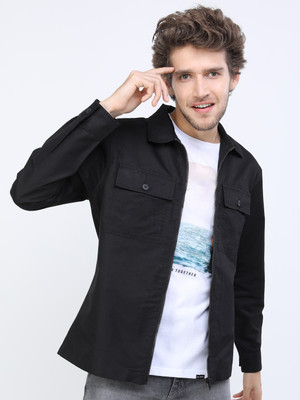 HIGHLANDER Men Solid Casual Black Shirt
