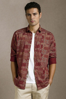 LOUIS PHILIPPE Men Printed Casual Maroon Shirt