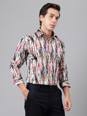 emnaytu Men Floral Print Casual Multicolor Shirt