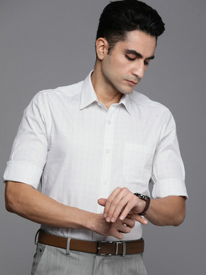 LOUIS PHILIPPE Men Checkered Formal White Shirt