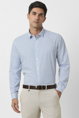 VAN HEUSEN Men Printed Party Blue Shirt