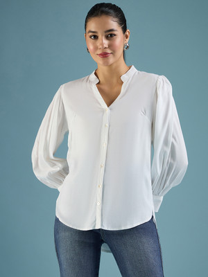 Dressberry Women Solid Casual White Shirt